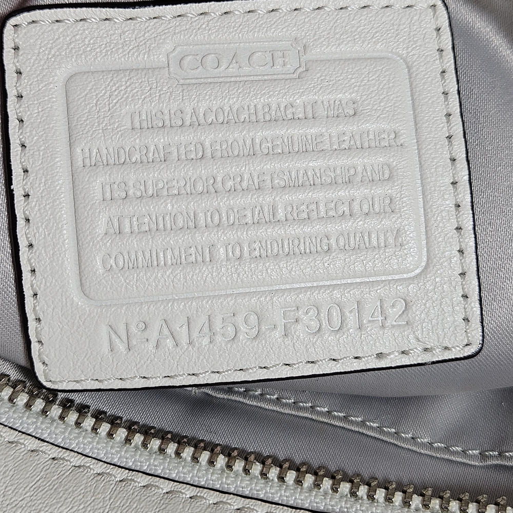 Coach Taylor Python Ivory Mixed Leather Shoulder … - image 7